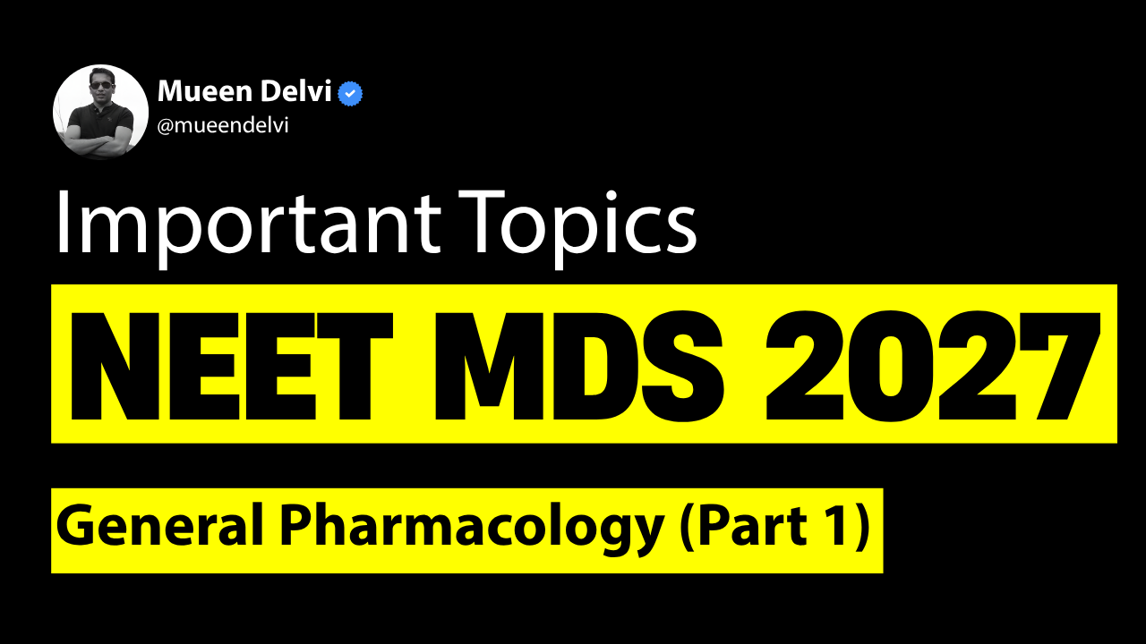 Important Topics for NEET MDS 2027: General Pharmacology (Part 1)